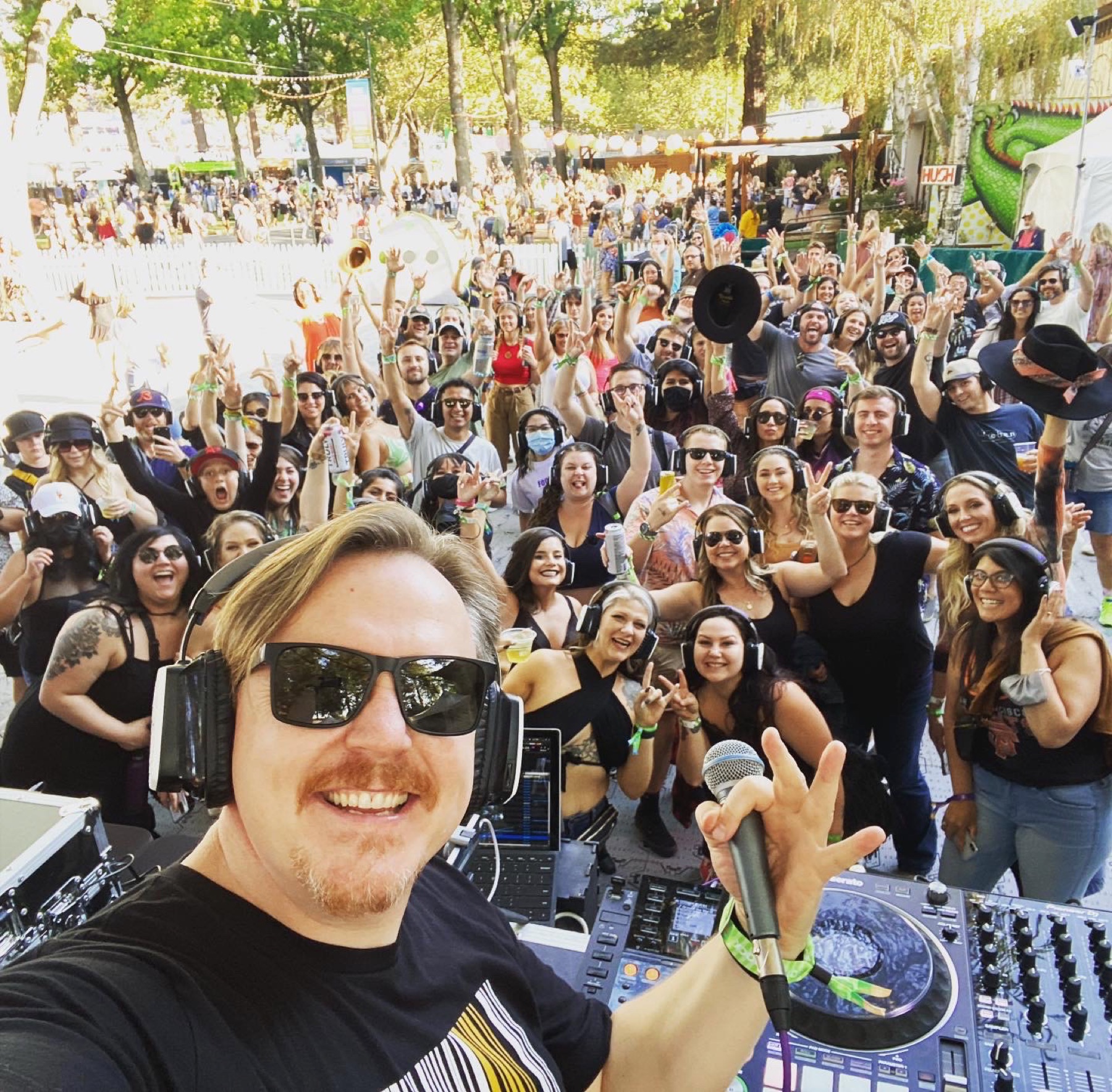DJ Zack Darling with the crowd at BottleRock Napa Valley