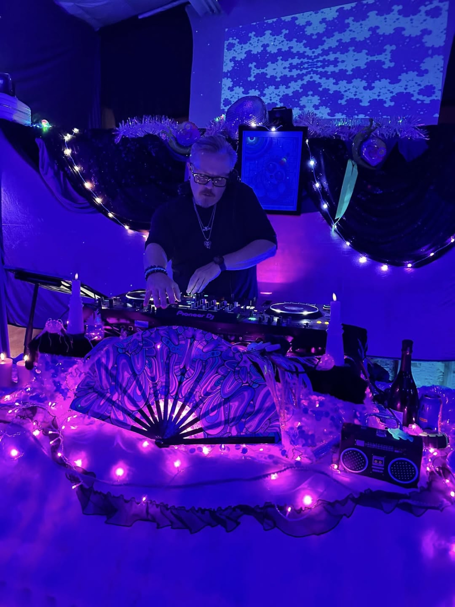 DJ Zack Darling performing at Feral Equinox